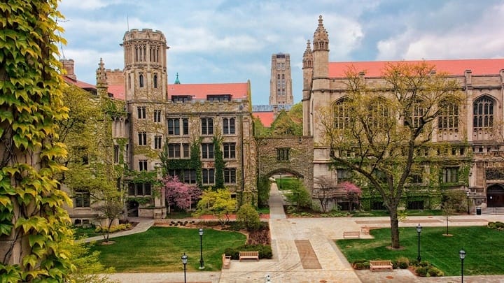 نمایی از دانشگاه شیکاگو یکی از بهترین دانشگاه های جهان