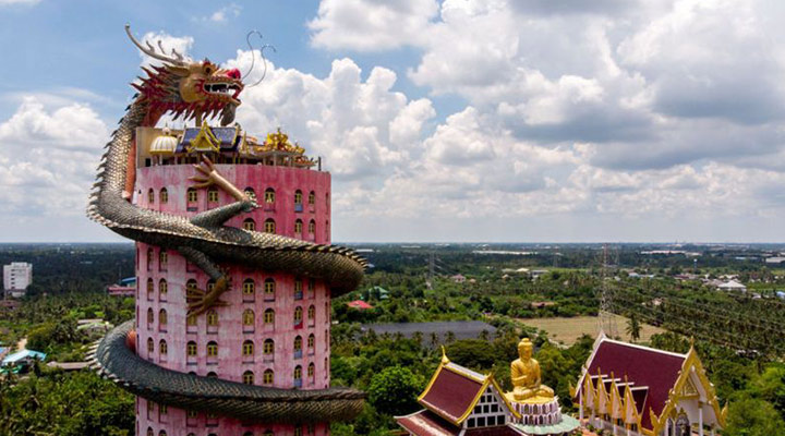 عجیب ترین سازه های معماری دنیا - معبد Wat Samphran در Nakhon Pathom، تایلند